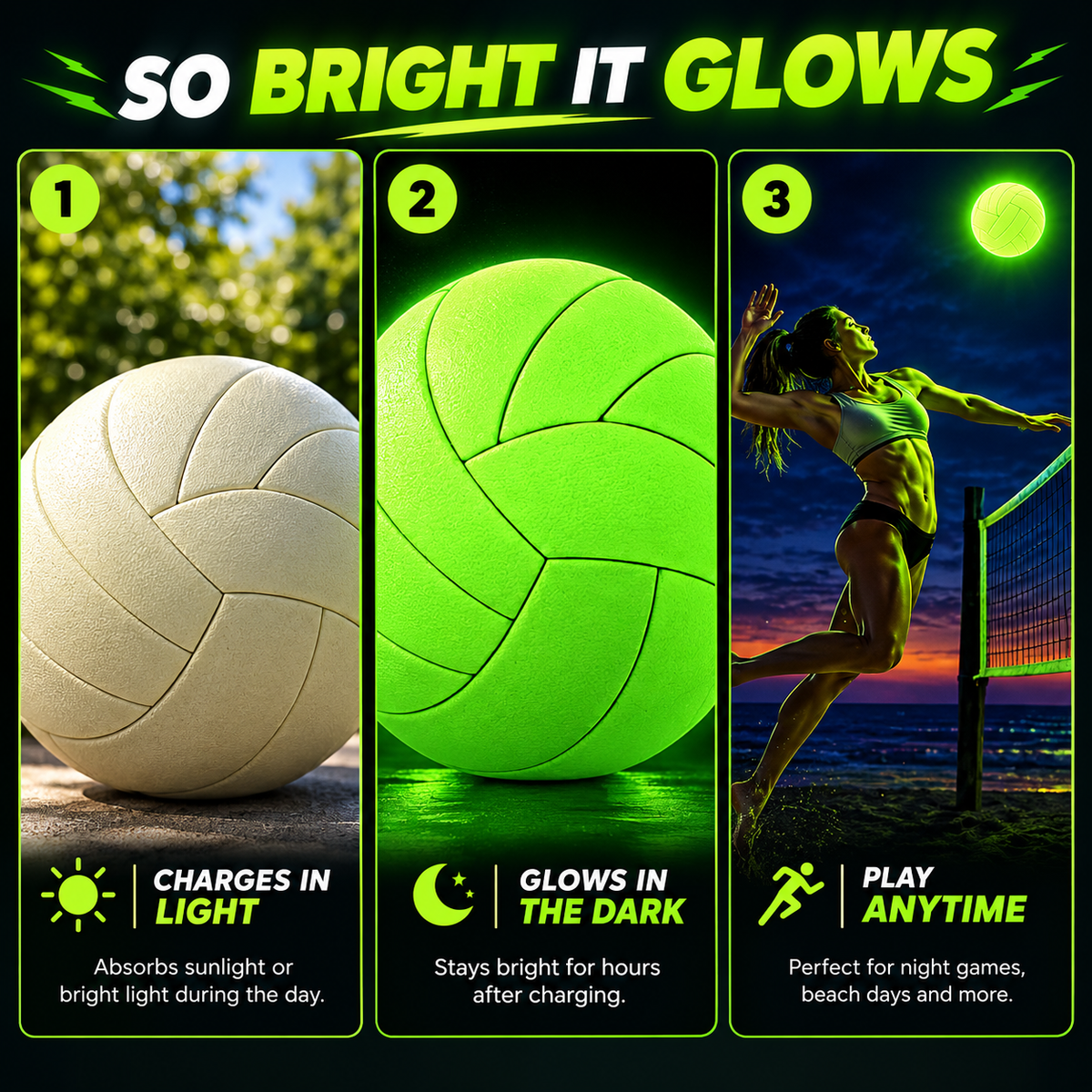 VolleyVolt™ NightGlow Volleyball
